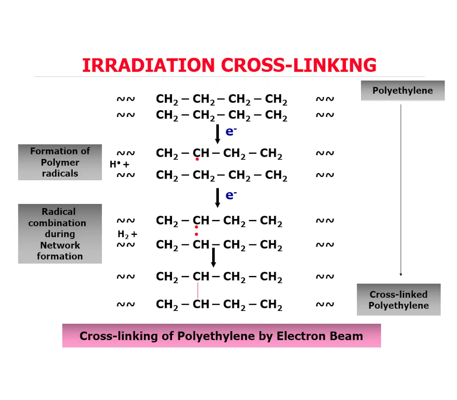 Cross linking of Polyethylene by Electron Beam Radiation
